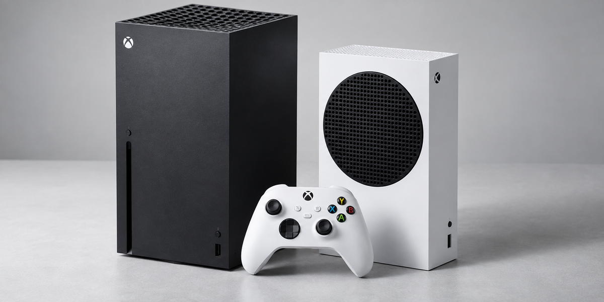 Ilustračné porovnanie čierneho Xbox Series X a bieleho Xbox Series S