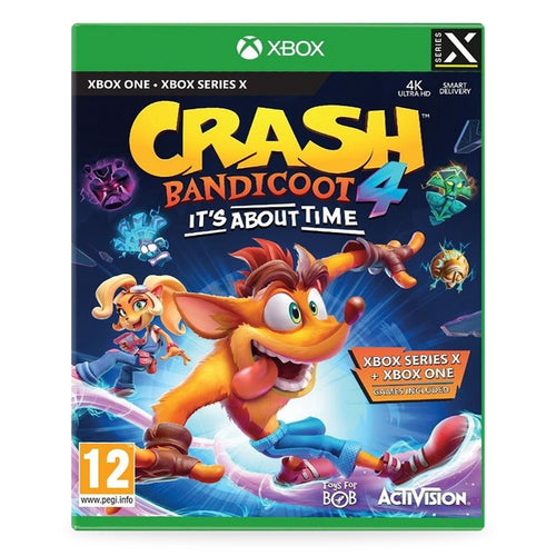 Crash Bandicoot 4 It’s About Time pre Xbox One a Xbox Series X – predný obal na bielom pozadí