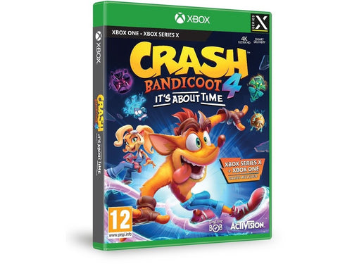 Crash Bandicoot 4 It’s About Time pre Xbox One a Xbox Series X – ilustračný obal na bielom pozadí