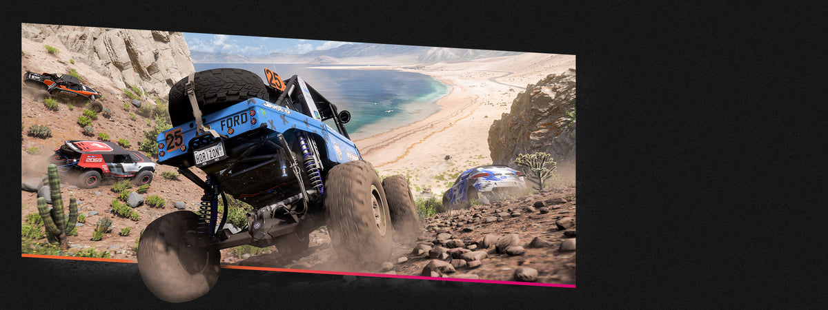 Forza Horizon 5 – oficiálny záber terénnych áut na pláži v Mexiku
