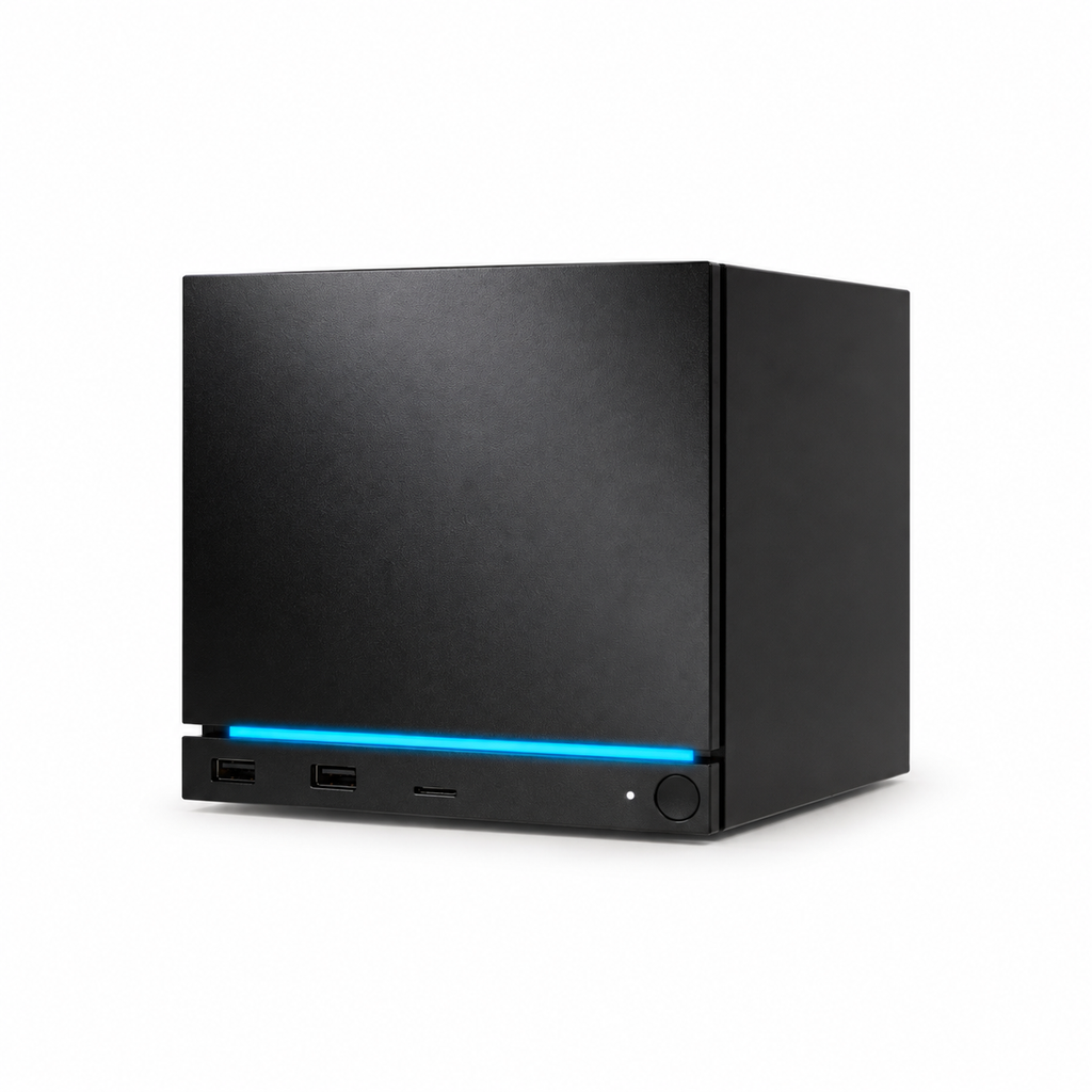 Valve Steam Machine – šikmý pohľad spredu