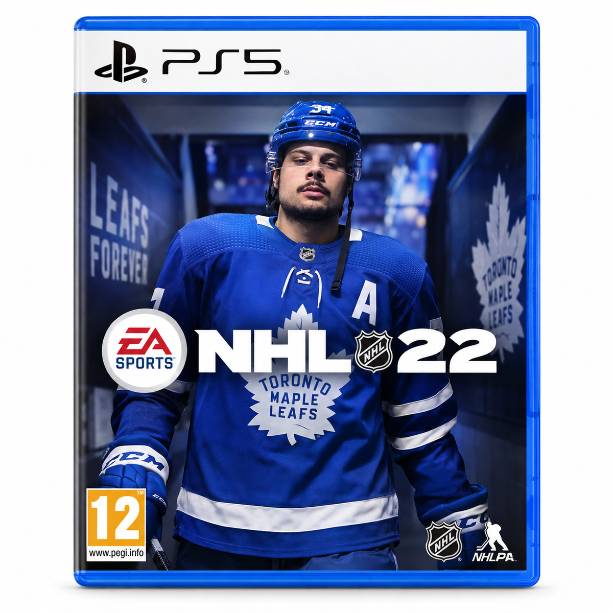 EA Sports NHL 22 pre PS5 – ilustračný obal hry spredu na bielom pozadí