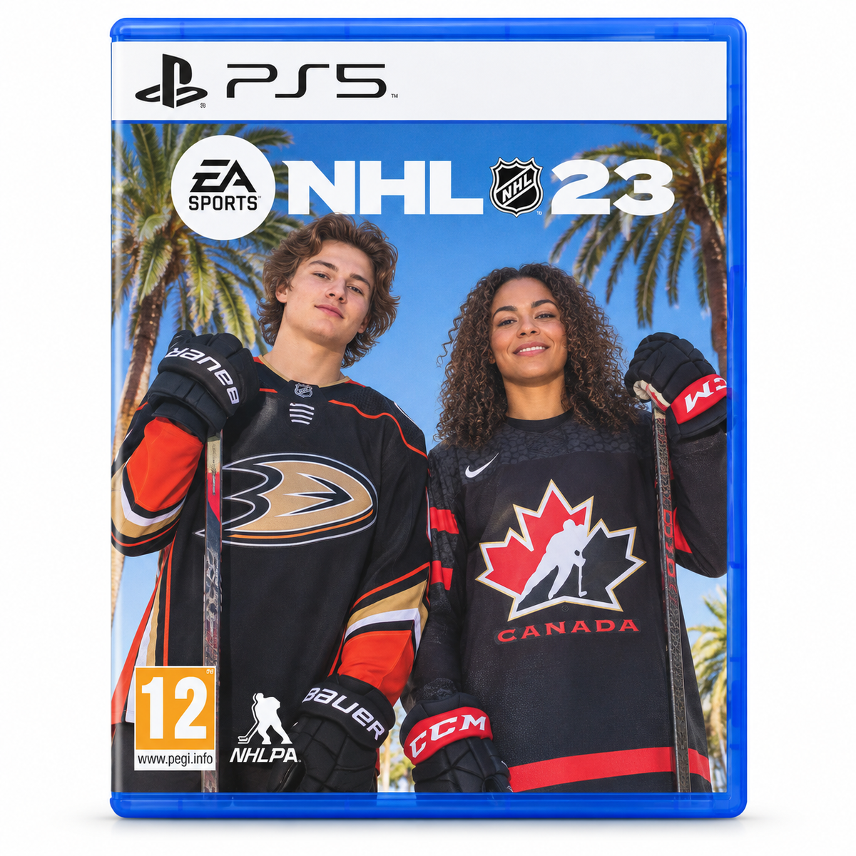 EA Sports NHL 23 pre PS5 – ilustračný obal hry spredu na bielom pozadí