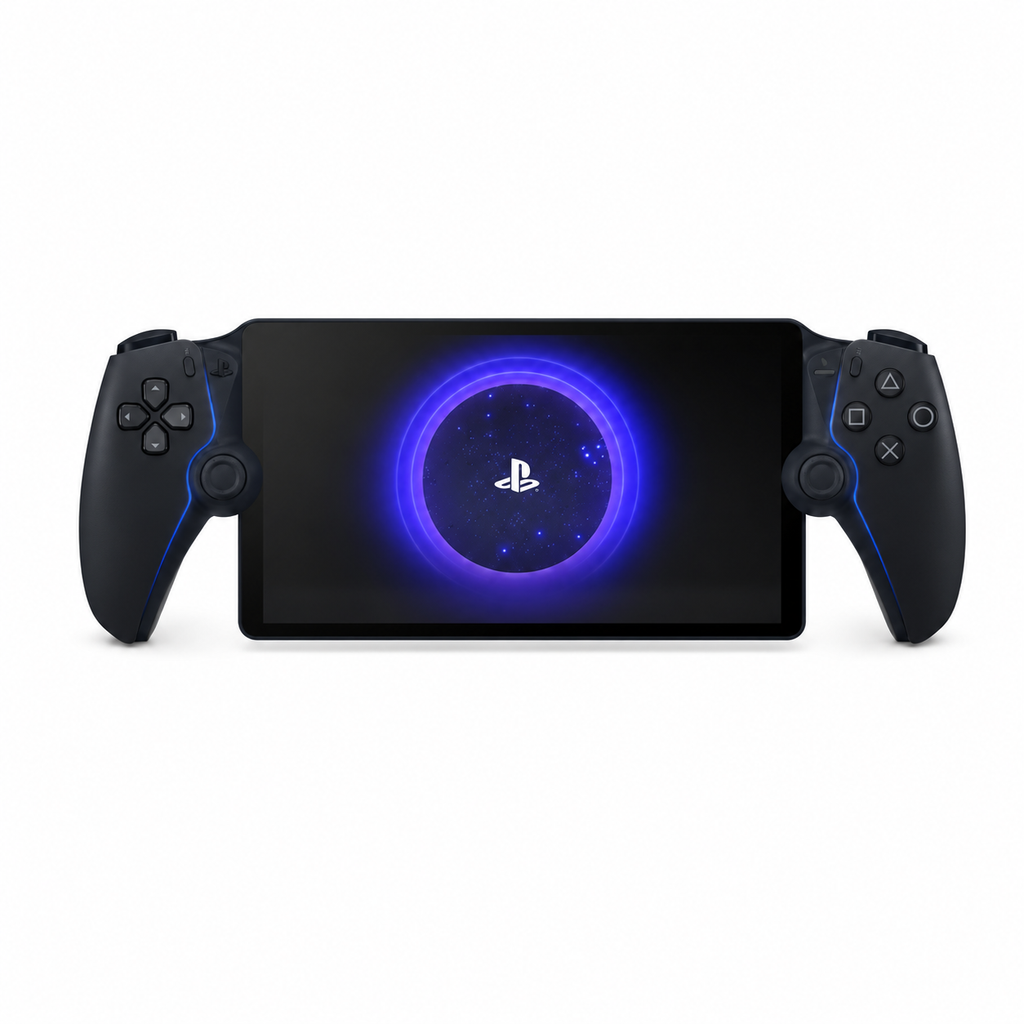 Sony PlayStation Portal Midnight Black – čierny variant, priamy pohľad spredu na bielom pozadí
