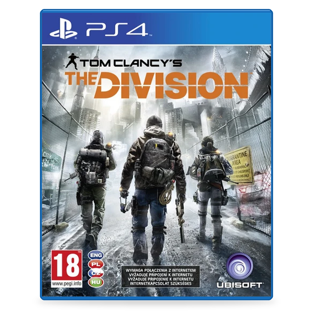 Tom Clancy’s The Division pre PS4 – ilustračný obal prvého dielu spredu na bielom pozadí