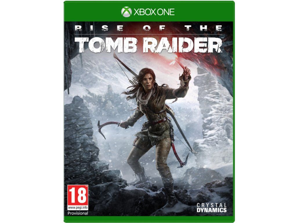 Rise of the Tomb Raider pre Xbox One – ilustračný predný obal hry na bielom pozadí