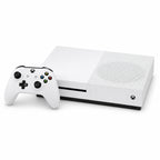 Microsoft Xbox One S (500 GB) — pohľad spredu s ovládačom