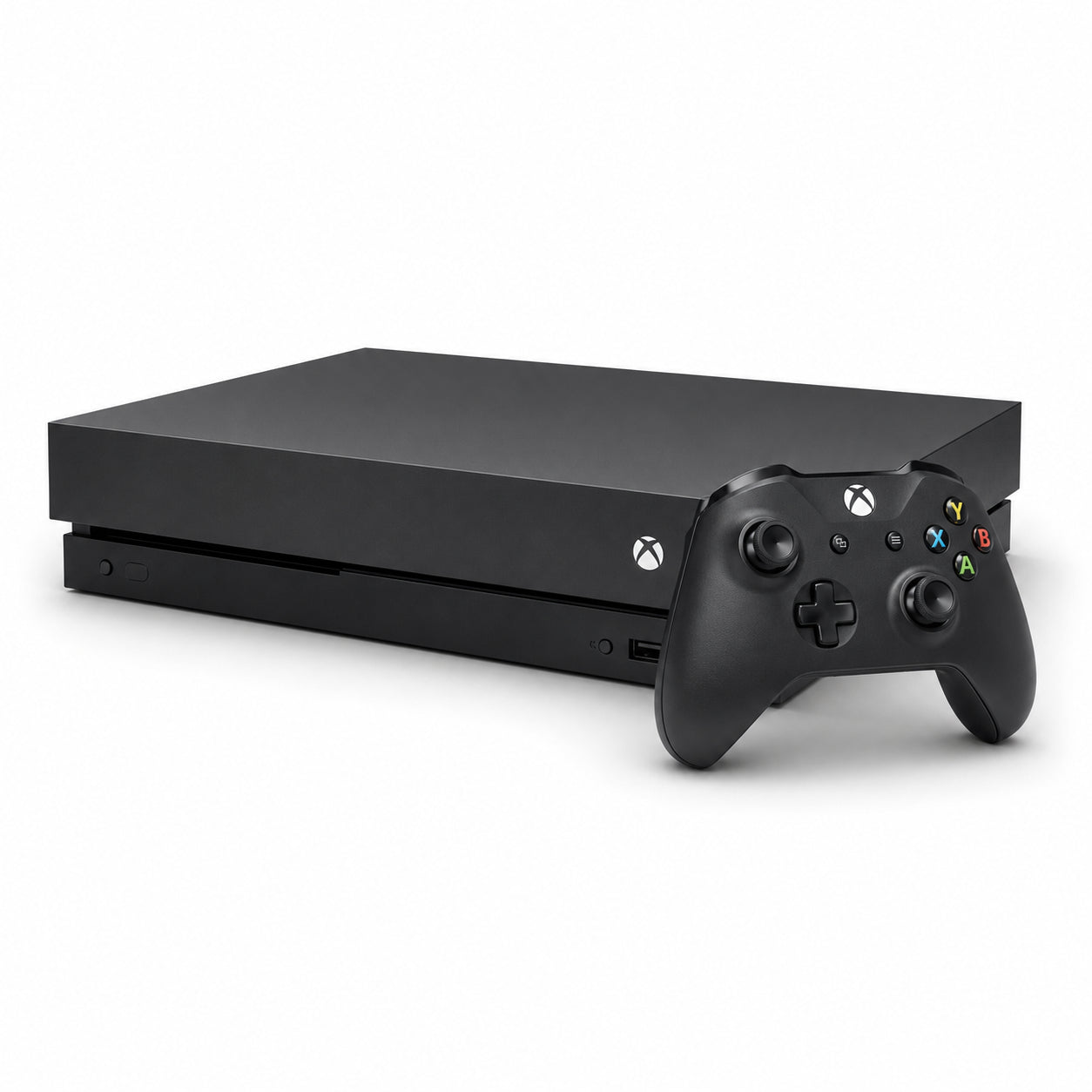 Microsoft Xbox One X (1 TB) — pohľad spredu s ovládačom