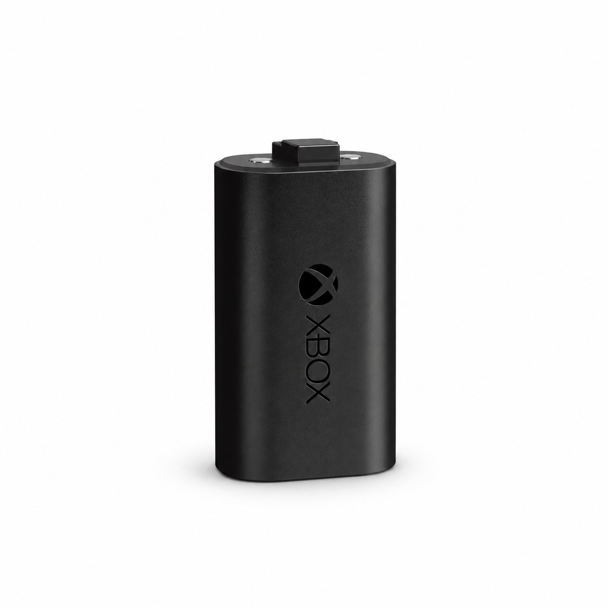 Nabíjateľná batéria Microsoft Xbox – pohľad na telo batérie a kontakty na bielom pozadí