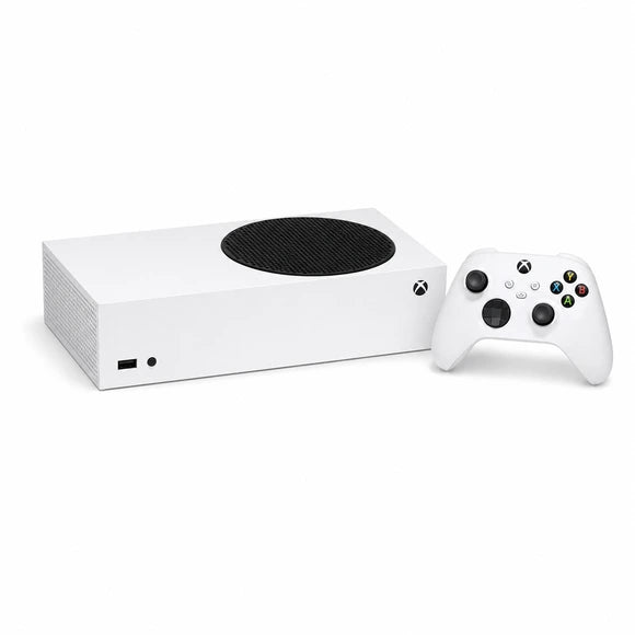 Microsoft Xbox Series S 512 GB — pohľad zboku s príslušenstvom