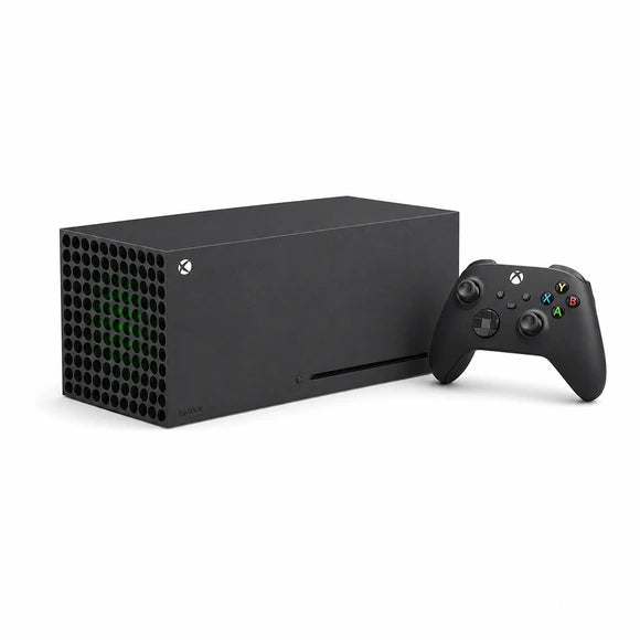 Microsoft Xbox Series X 1 TB — pohľad zboku s príslušenstvom